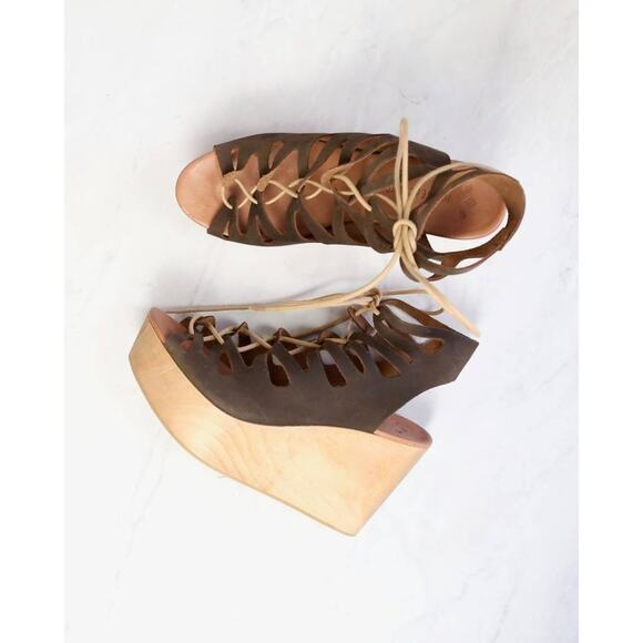 Musse & Cloud - Oneka Leather Lace Up Sandals High Heels size 9 - Picture 1 of 8